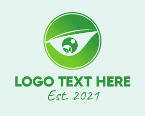 Visualization - Green Eye Emblem logo design