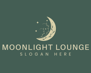 Lunar Moon Leaf logo design