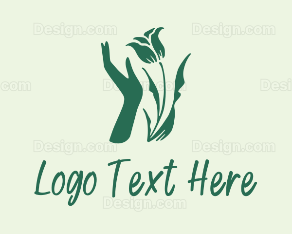 Flower Plant Hand Logo