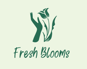 Flower Plant Hand logo design