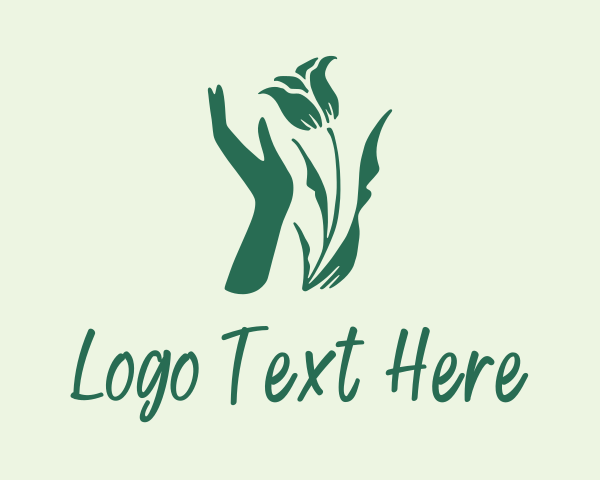 Flower Plant Hand logo