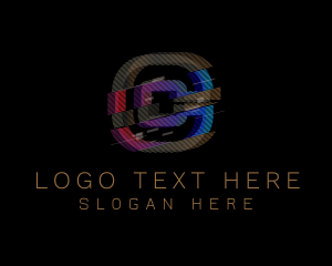 Gaming - Gradient Glitch Letter C logo design