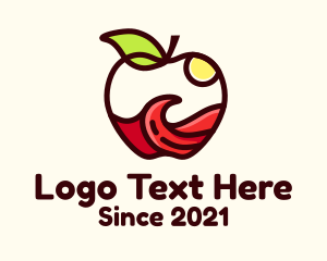Wave Apple Fruit logo