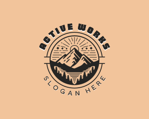 Outdoor Mountain Hiking logo design