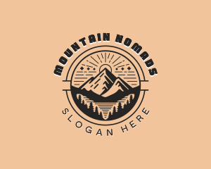 Outdoor Mountain Hiking logo design