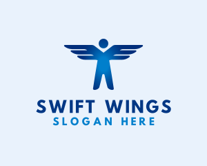 Human Fly Wings logo design