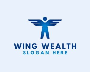 Human Fly Wings logo design