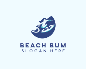 Female Surfer Surfboard  logo design