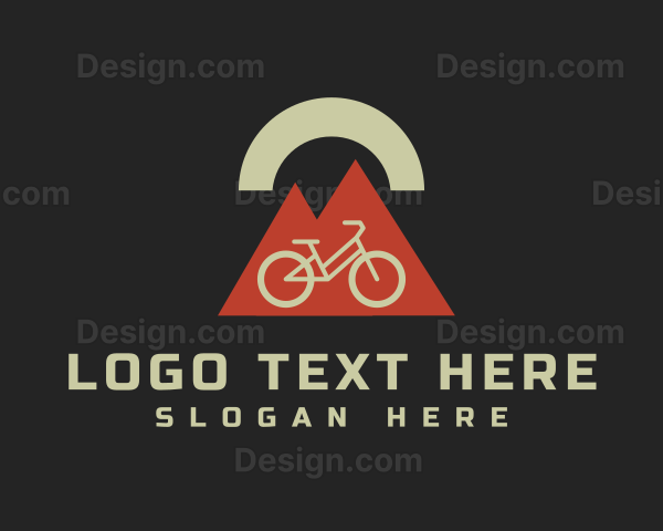 Geometric Mountain Bicycle Logo