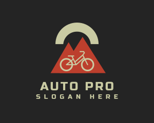Geometric Mountain Bicycle Logo
