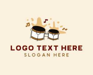 Bongo Drum Musical Instrument Logo