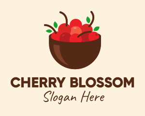 Fruit Red Cherry Bowl logo design