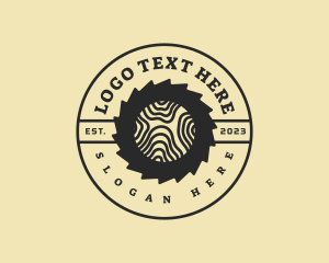 Wooden Log Carpentry Saw logo