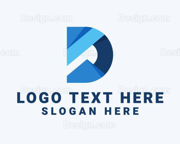 Professional Modern Business Letter D Logo