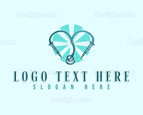 Syringe Stethoscope Medical Logo