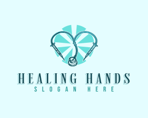 Syringe Stethoscope Medical logo design