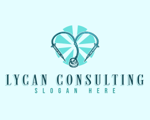 Syringe Stethoscope Medical logo design