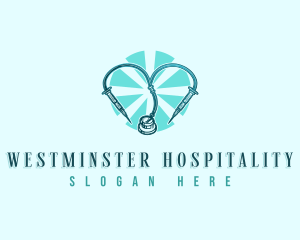 Syringe Stethoscope Medical logo design