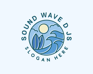 Surfing Ocean Waves logo design