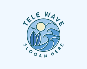 Surfing Ocean Waves logo design