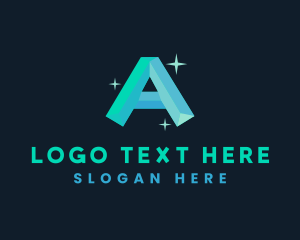 Shiny Gem Letter A logo