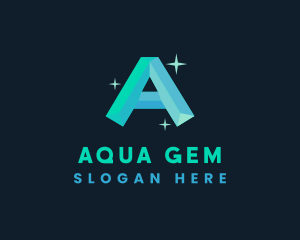 Shiny Gem Letter A logo design