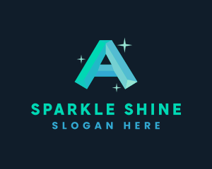 Shiny Gem Letter A logo