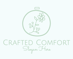 Green Flower Embroidery  logo design