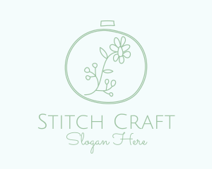 Green Flower Embroidery  logo