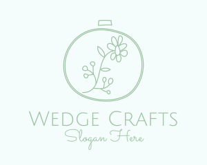 Green Flower Embroidery  logo design