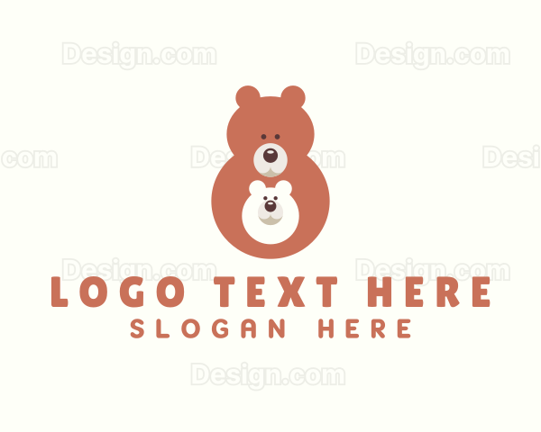 Cute Bear & Cub Logo