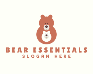 Cute Bear & Cub logo design