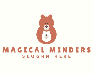 Cute Bear & Cub logo design