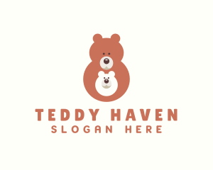 Cute Bear & Cub logo design