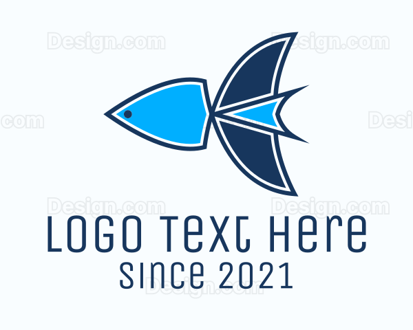 Blue Geometric Fish Logo