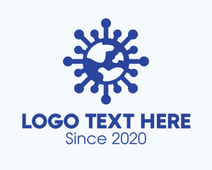 Viral - Blue Global Virus Pandemic logo design