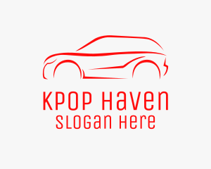 Red SUV Vehicle  logo design