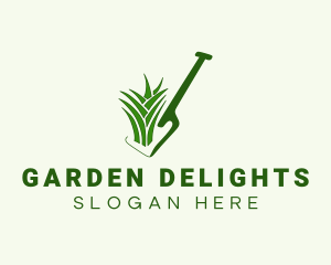 Lawn Grass Shovel  logo design