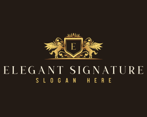 Luxury Pegasus Crest logo design