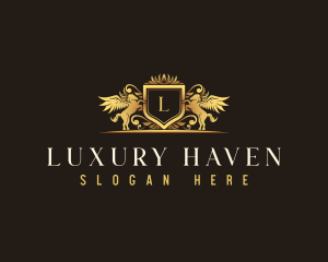 Luxury Pegasus Crest logo design