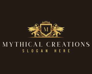 Luxury Pegasus Crest logo design