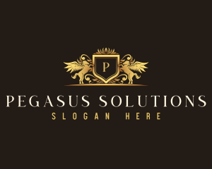 Luxury Pegasus Crest logo design