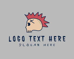 Punk Mohawk Skull logo