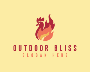 Chicken BBQ Flame Grill Logo