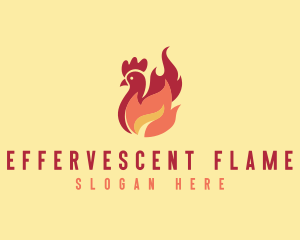 Chicken BBQ Flame Grill logo design