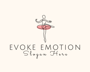 Monoline Ballet Dancer logo design