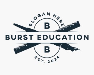 Pen Ruler Education logo design