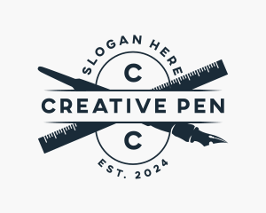 Pen Ruler Education logo design