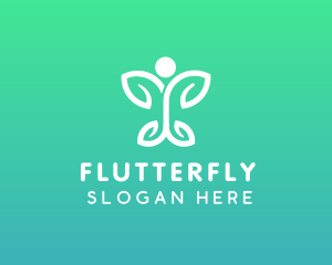 Butterfly Leaf Person logo design