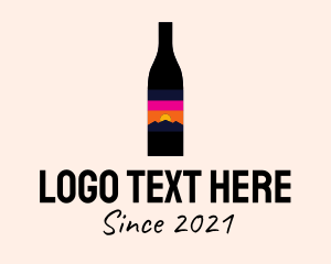 Sunset Wine Bottle  logo
